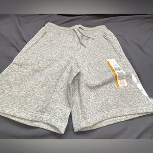 Girls Grey Fleece Drawstring Shorts-size 10-12